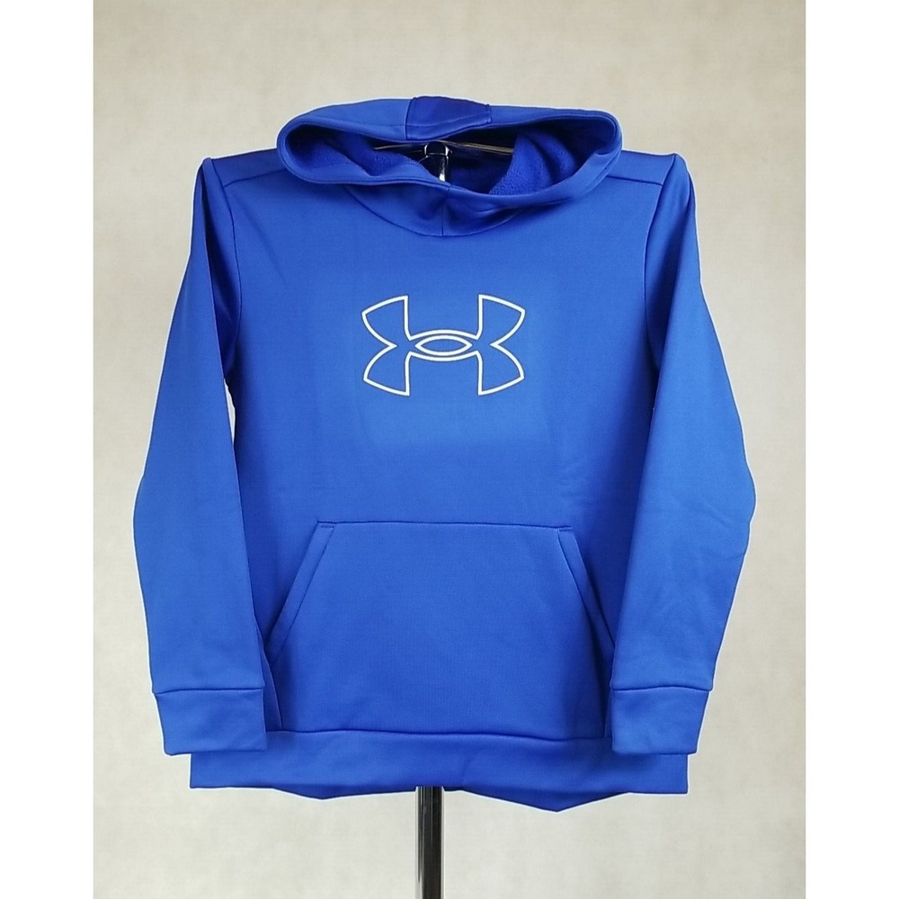 NWT Under Armour Hoodie Girl Size XL Pullover Hooded Sweatshirt Blue Logo NEW